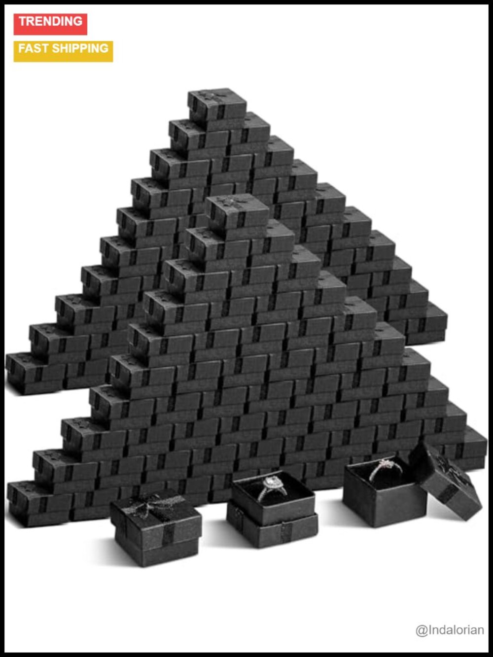 200 Pack Small Jewelry Gift Boxes with Lids Velvet Insert
